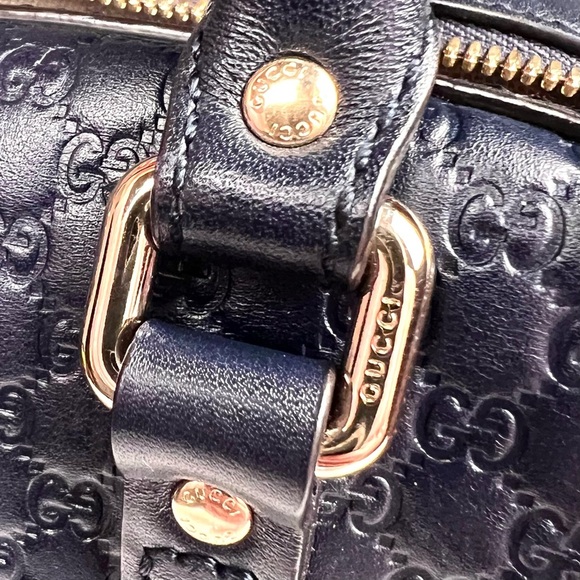 Gucci MicroGuccisima Navy Blue Satchel Bag - Picture 13 of 13